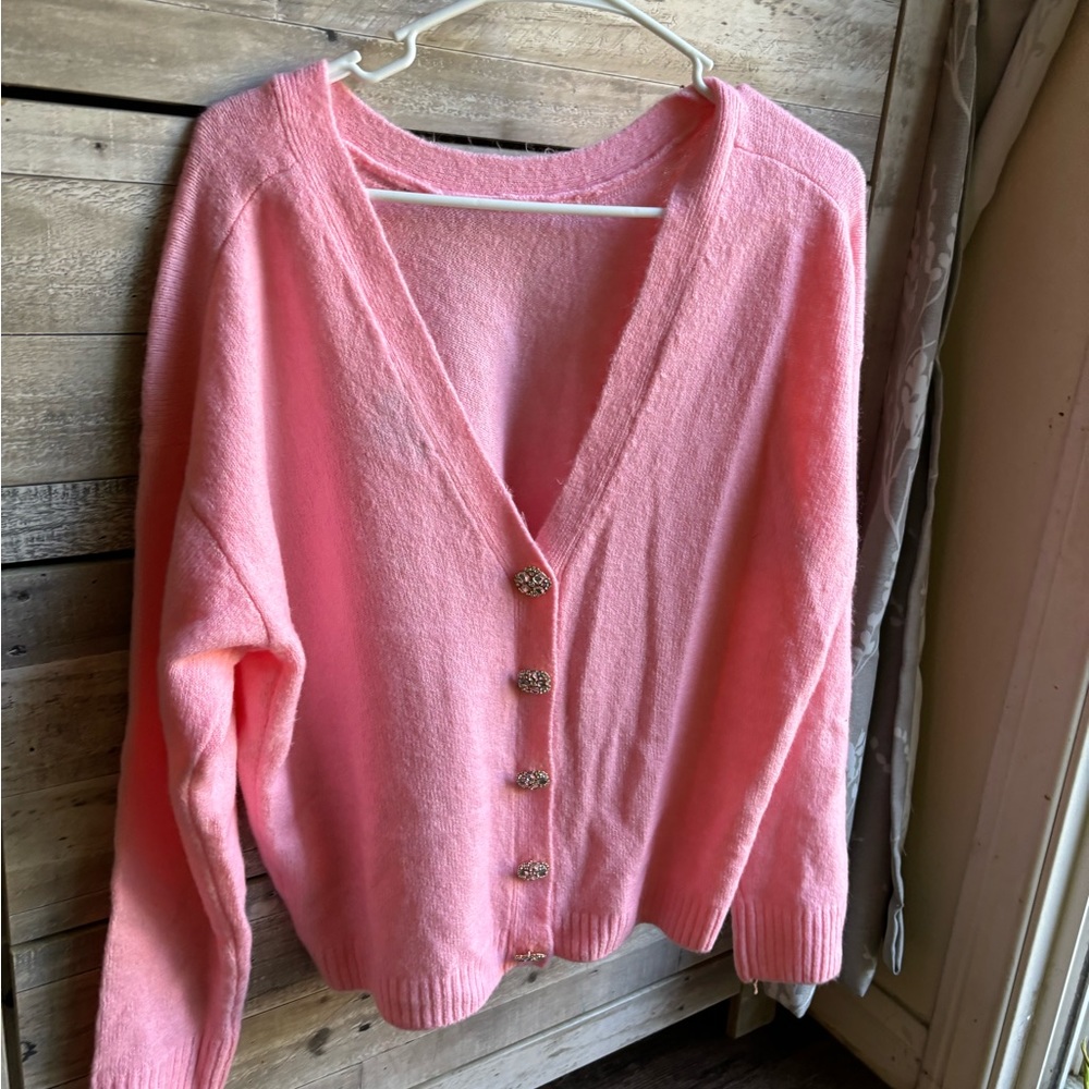 CeCe Button Back sweater